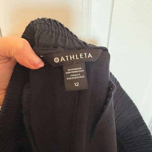 Athleta Playa Linen Wide Leg Crop Pant in Black - 12 - Picture 7 of 9